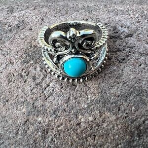 💍 Silver Turquoise Ring Statement accent